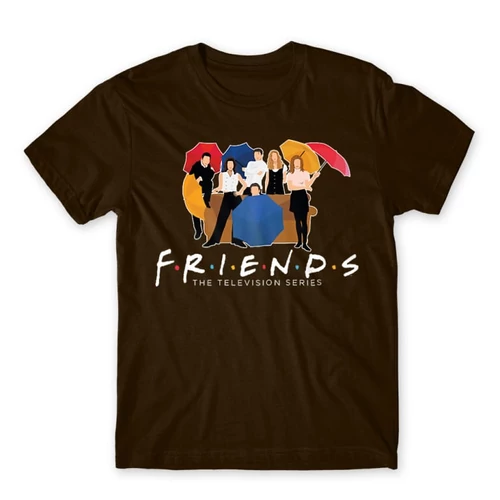 Barna Jóbarátok férfi rövid ujjú póló - Friends Team