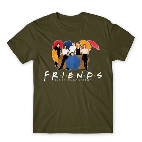 Khaki Jóbarátok férfi rövid ujjú póló - Friends Team
