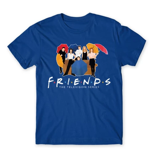 Királykék Jóbarátok férfi rövid ujjú póló - Friends Team