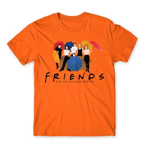 Narancs Jóbarátok férfi rövid ujjú póló - Friends Team