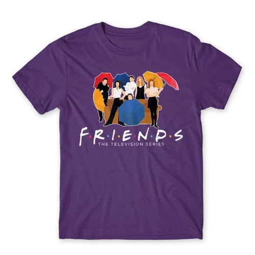 Sötétlila Jóbarátok férfi rövid ujjú póló - Friends Team