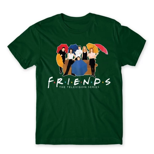 Sötétzöld Jóbarátok férfi rövid ujjú póló - Friends Team