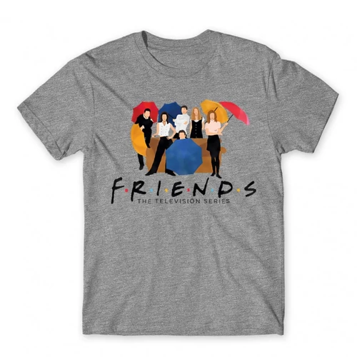 Sportszürke Jóbarátok férfi rövid ujjú póló - Friends Team