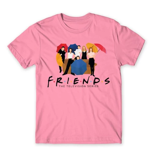 Világos rózsaszín Jóbarátok férfi rövid ujjú póló - Friends Team