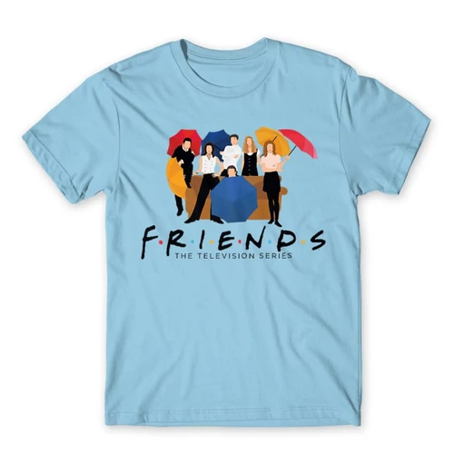 Világoskék Jóbarátok férfi rövid ujjú póló - Friends Team