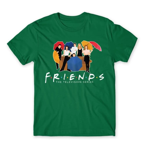 Zöld Jóbarátok férfi rövid ujjú póló - Friends Team
