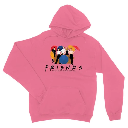 Világos rózsaszín Jóbarátok unisex kapucnis pulóver - Friends Team