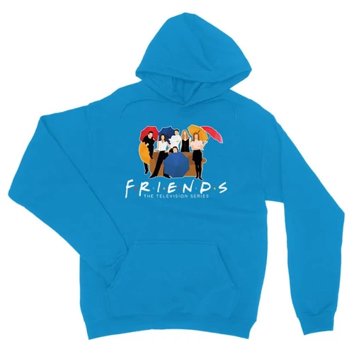 Zafírkék Jóbarátok unisex kapucnis pulóver - Friends Team