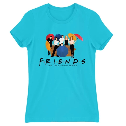 Atollkék Jóbarátok női rövid ujjú póló - Friends Team