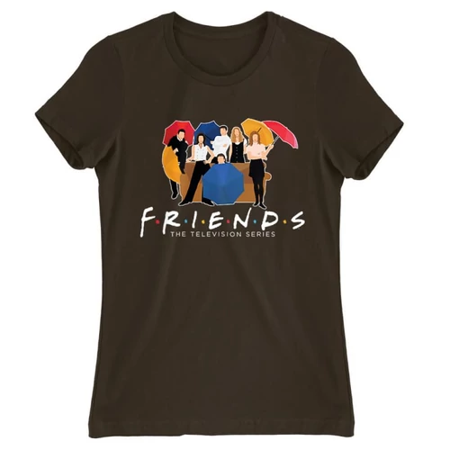 Barna Jóbarátok női rövid ujjú póló - Friends Team