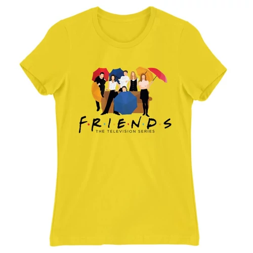 Citromsárga Jóbarátok női rövid ujjú póló - Friends Team