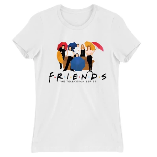 Fehér Jóbarátok női rövid ujjú póló - Friends Team