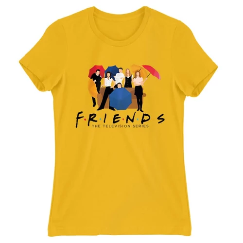 Sárga Jóbarátok női rövid ujjú póló - Friends Team