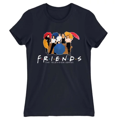 Sötétkék Jóbarátok női rövid ujjú póló - Friends Team