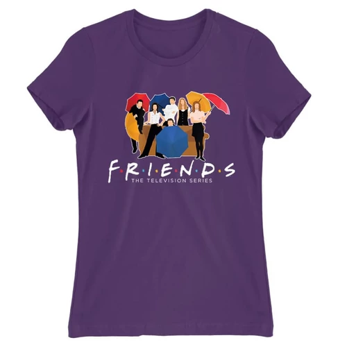 Sötétlila Jóbarátok női rövid ujjú póló - Friends Team