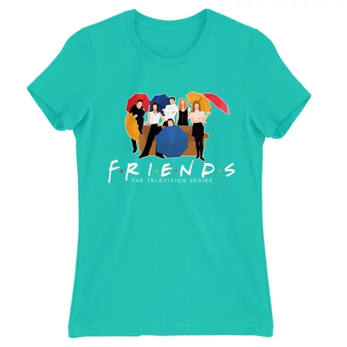 Türkiz Jóbarátok női rövid ujjú póló - Friends Team