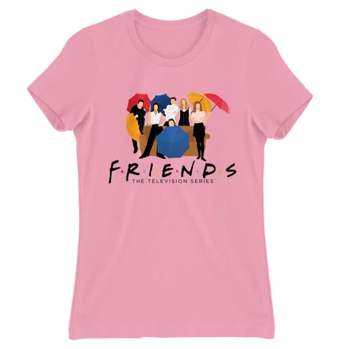 Világos rózsaszín Jóbarátok női rövid ujjú póló - Friends Team