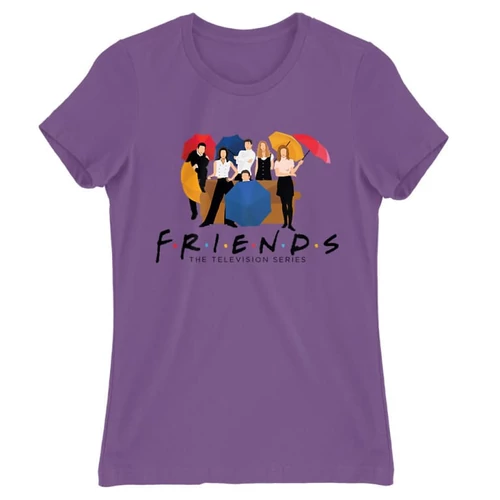 Világoslila Jóbarátok női rövid ujjú póló - Friends Team