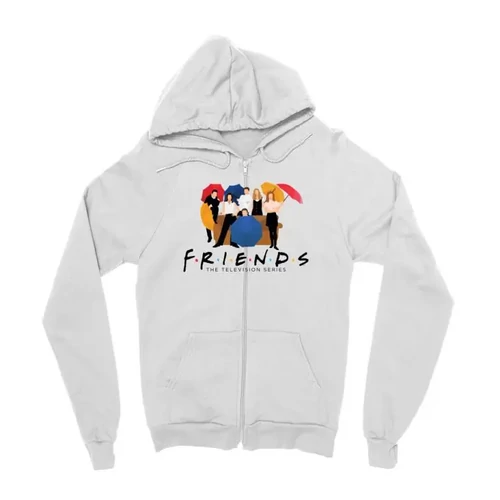 Fehér Jóbarátok zipzáros pulóver - Friends Team