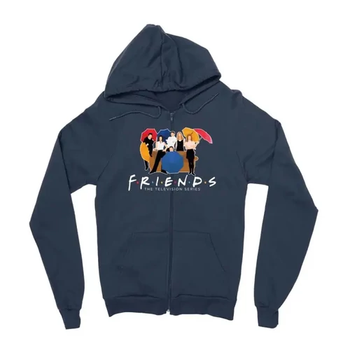Sötétkék Jóbarátok zipzáros pulóver - Friends Team