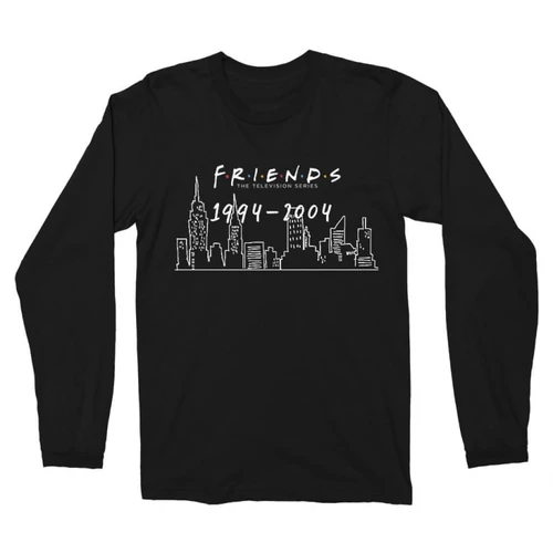 Fekete Jóbarátok férfi hosszú ujjú póló - Friends city