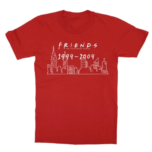 Piros Jóbarátok gyerek rövid ujjú póló - Friends city