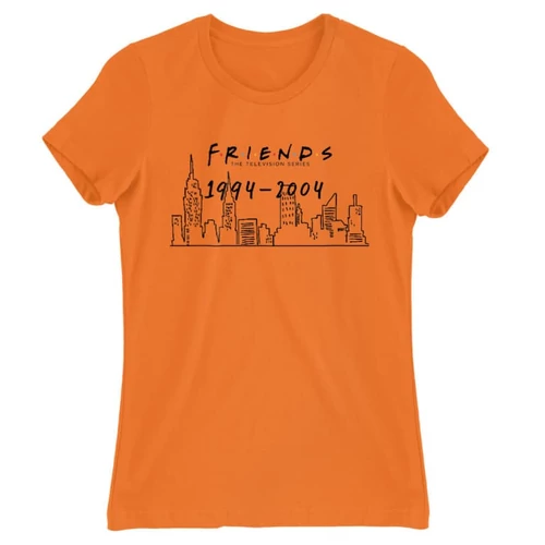 Narancs Jóbarátok női rövid ujjú póló - Friends city