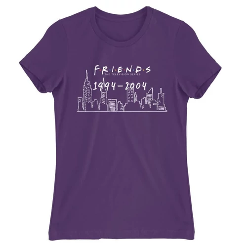 Sötétlila Jóbarátok női rövid ujjú póló - Friends city