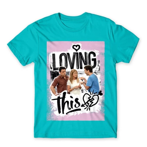 Atolkék Jóbarátok férfi rövid ujjú póló - Friends - Loving this