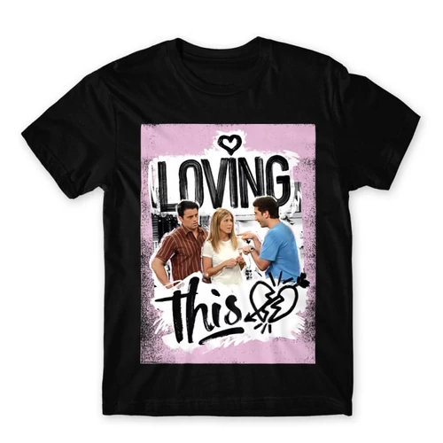 Fekete Jóbarátok férfi rövid ujjú póló - Friends - Loving this