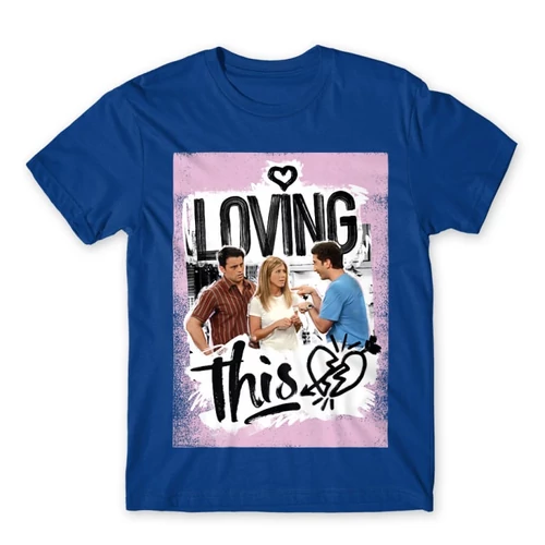 Királykék Jóbarátok férfi rövid ujjú póló - Friends - Loving this