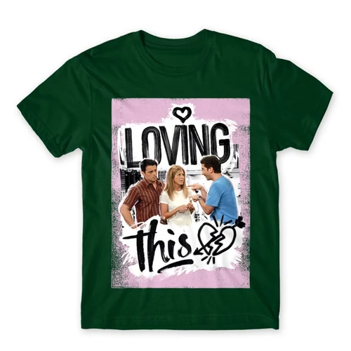 Sötétzöld Jóbarátok férfi rövid ujjú póló - Friends - Loving this