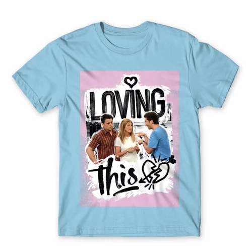 Világoskék Jóbarátok férfi rövid ujjú póló - Friends - Loving this