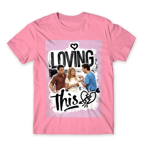 Világos rózsaszín Jóbarátok férfi rövid ujjú póló - Friends - Loving this