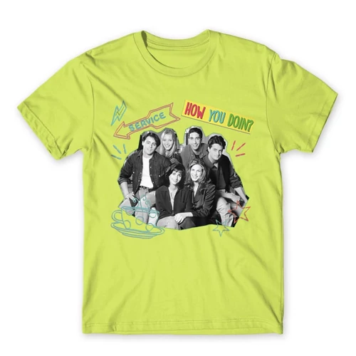 Almazöld Jóbarátok férfi rövid ujjú póló - How you doin? - Team