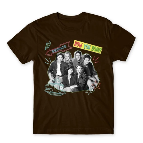 Barna Jóbarátok férfi rövid ujjú póló - How you doin? - Team