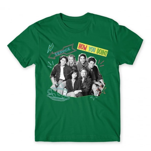 Zöld Jóbarátok férfi rövid ujjú póló - How you doin? - Team