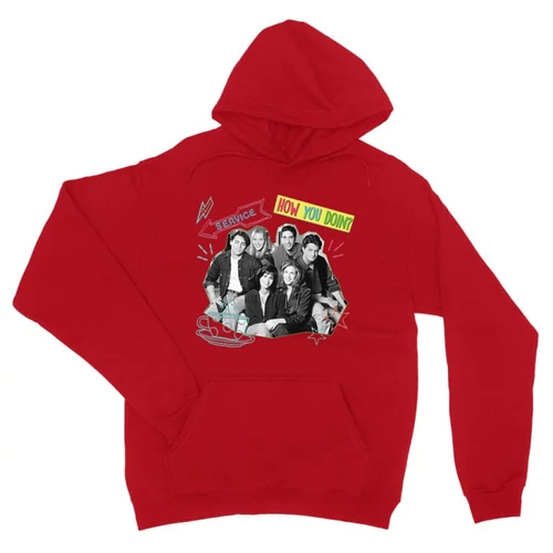 Piros Jóbarátok unisex kapucnis pulóver - How you doin? - Team