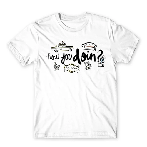 Fehér Jóbarátok férfi rövid ujjú póló - How you doin?