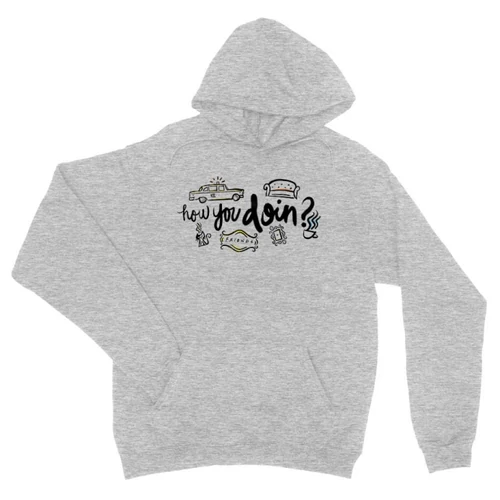 Sportszürke Jóbarátok kapucnis pulóver - How you doin?