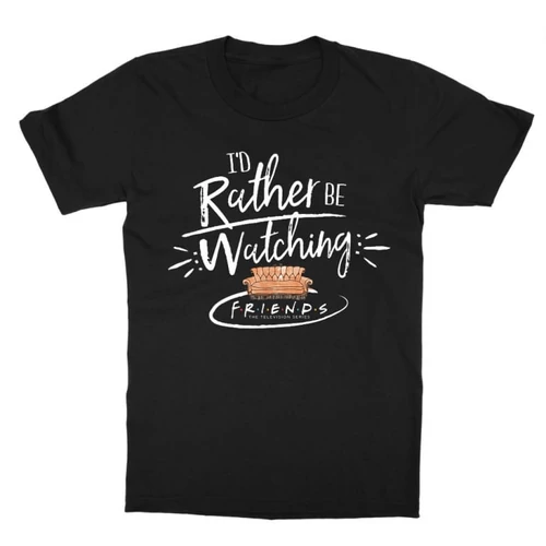 Fekete Jóbarátok gyerek rövid ujjú póló - I' d rather be watching friends