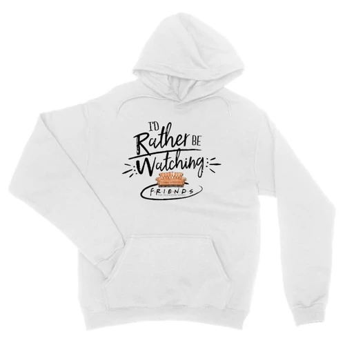 Fehér Jóbarátok kapucnis pulóver - I'd rather be watching friends