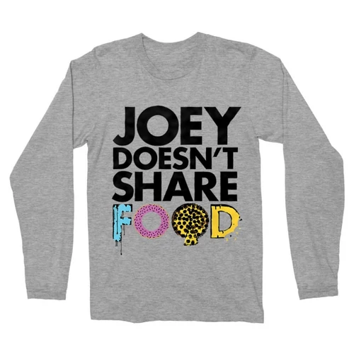 Sportszürke Jóbarátok férfi hosszú ujjú póló - Joey doesn't share food text