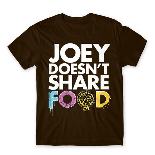 Barna Jóbarátok férfi rövid ujjú póló - Joey doesn't share food text