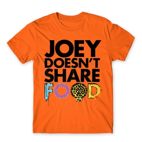 Narancs Jóbarátok férfi rövid ujjú póló - Joey doesn't share food text