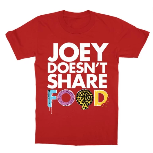 Piros Jóbarátok gyerek rövid ujjú póló - Joey doesn't share food text