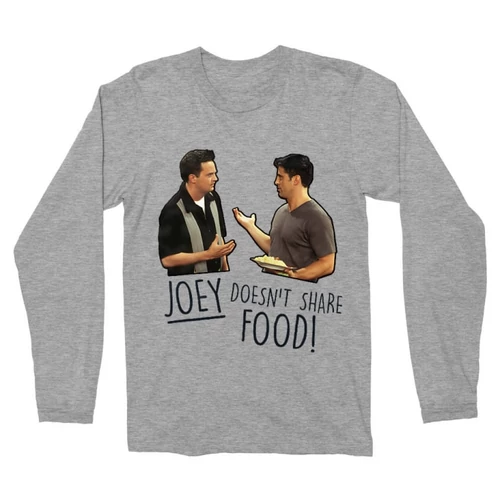 Sportszürke Jóbarátok férfi hosszú ujjú póló - Joey doesn't share food