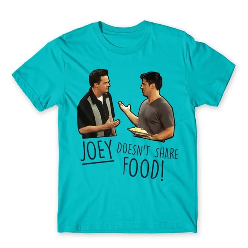 Atolkék Jóbarátok férfi rövid ujjú póló - Joey doesn't share food