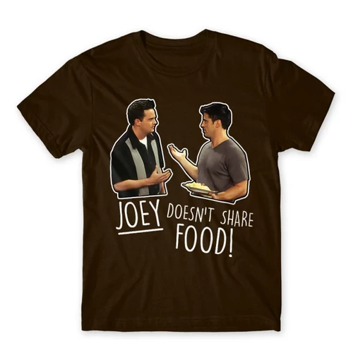 Barna Jóbarátok férfi rövid ujjú póló - Joey doesn't share food
