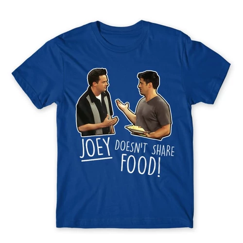 Királykék Jóbarátok férfi rövid ujjú póló - Joey doesn't share food